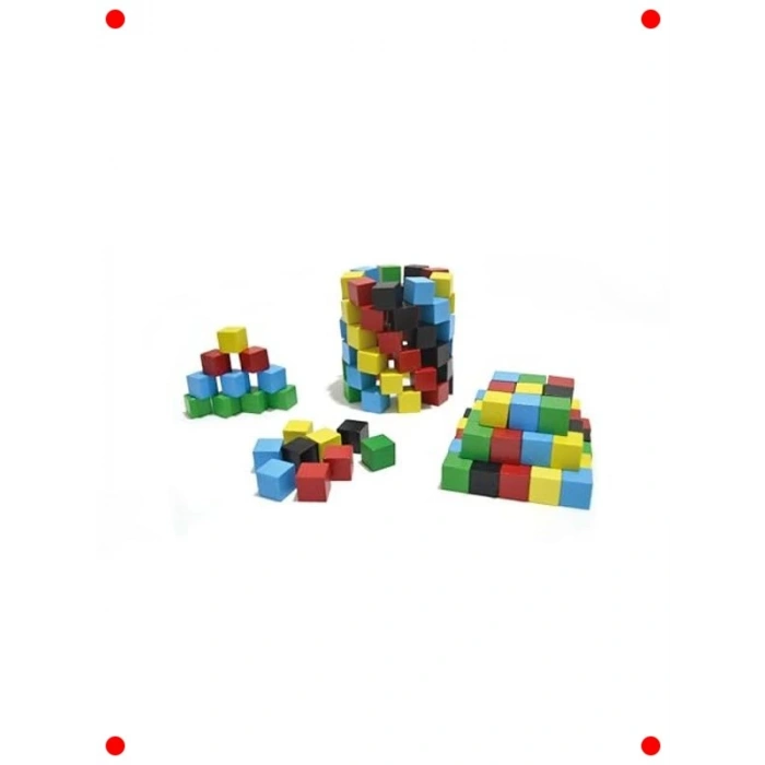 Renkli Ahşap Birim Küpler Oyuncağı