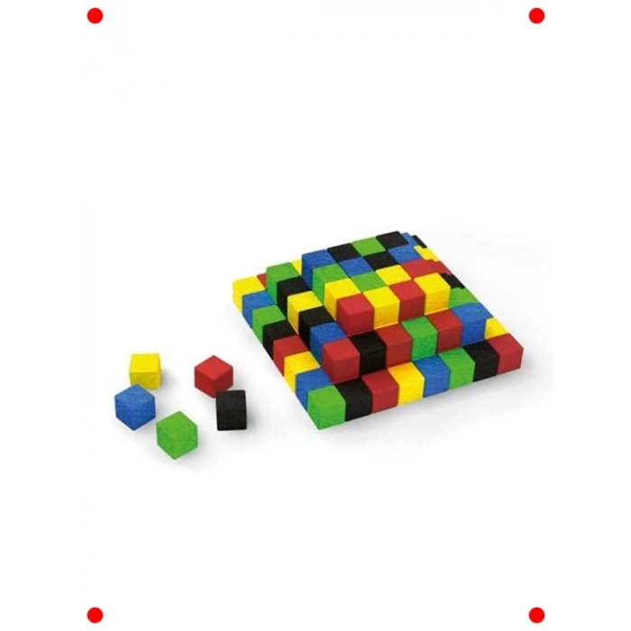 Renkli Ahşap Birim Küpler Oyuncağı