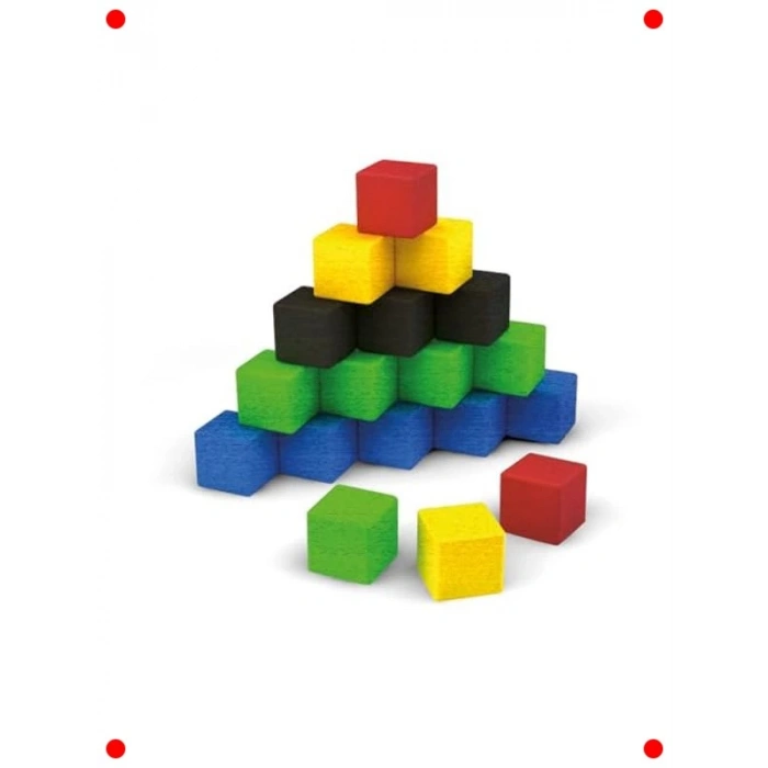 Renkli Ahşap Birim Küpler Oyuncağı