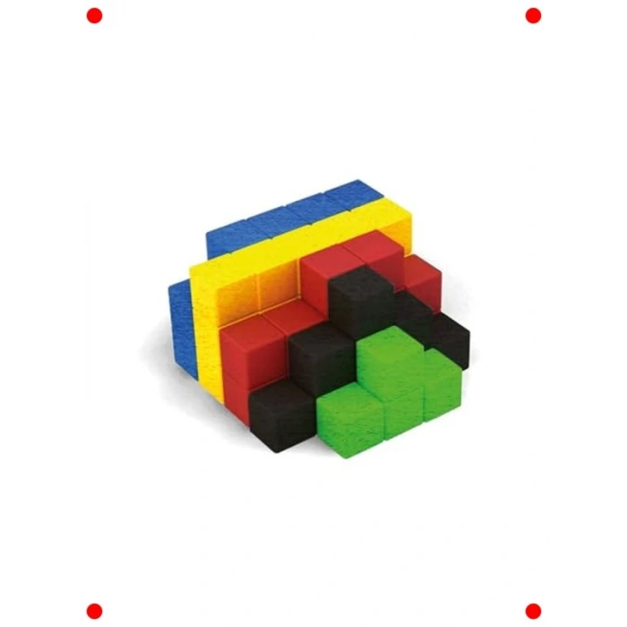Renkli Ahşap Birim Küpler Oyuncağı