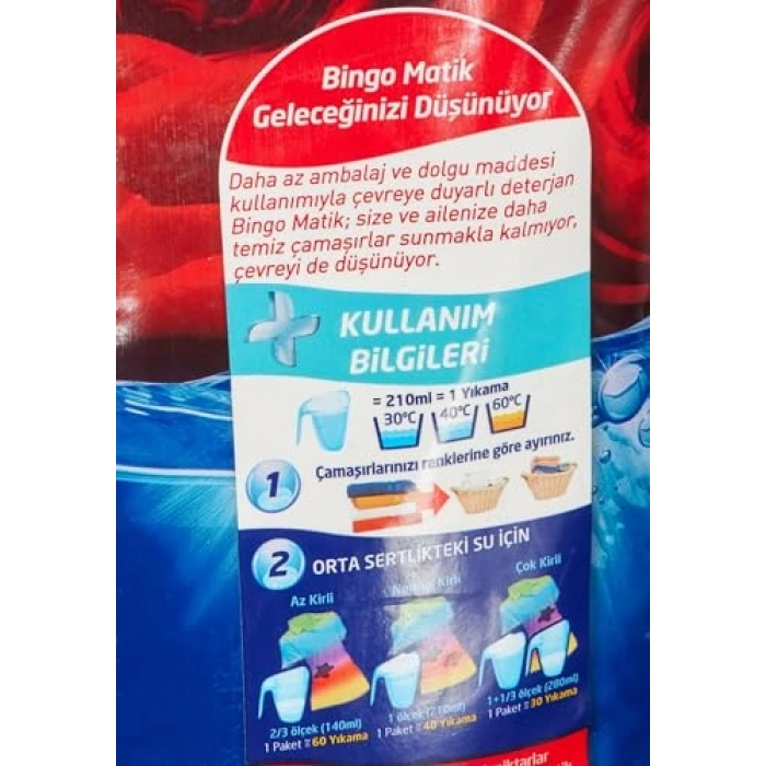 Renkli Çamaşır Deterjanı, 6000 g, 40 Yıkama Kapasitesi
