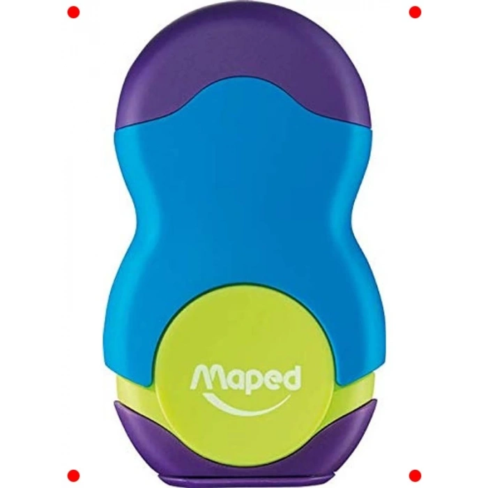 Renkli Kalemtıraş ve Silgi Seti - Tek Delikli