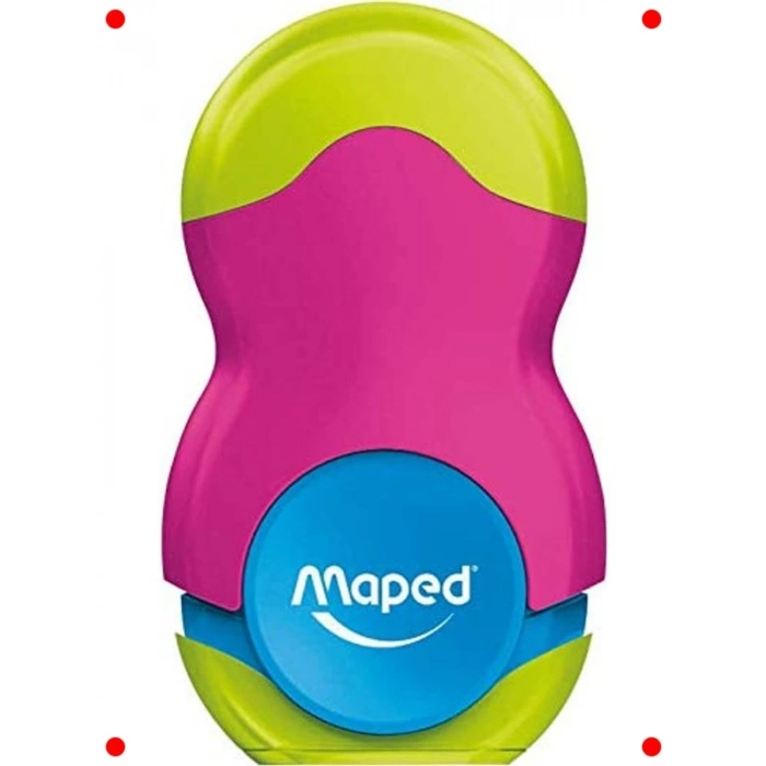 Renkli Kalemtıraş ve Silgi Seti - Tek Delikli