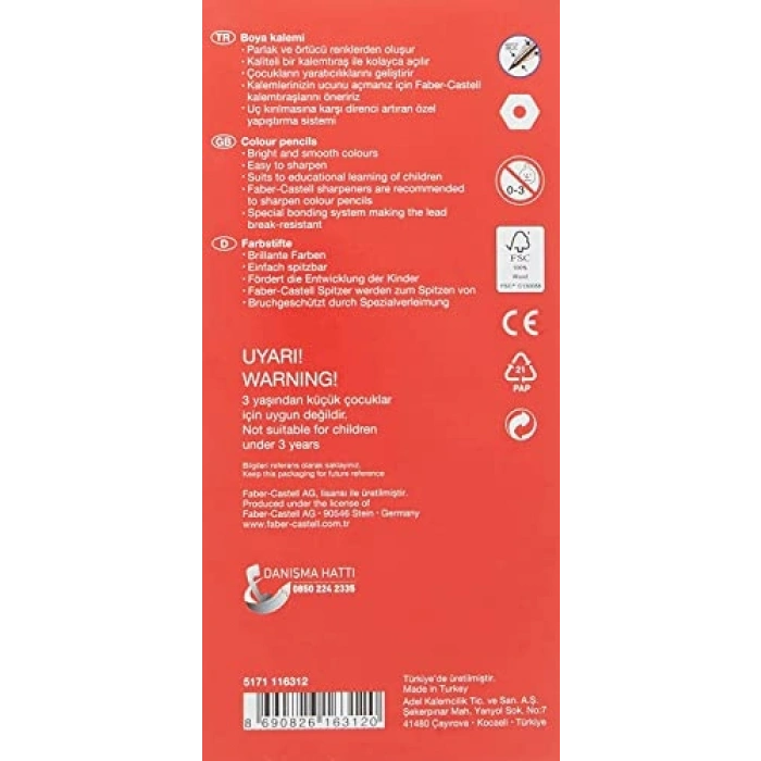 Renkli Karton Kutu, 12 Renk, Kolay Açılır ve Kırılmaya Dayanıklı