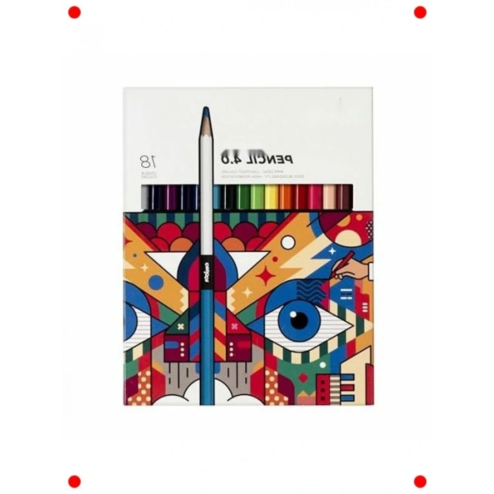 Renkli Kuru Boya Kalemi Seti, 18li