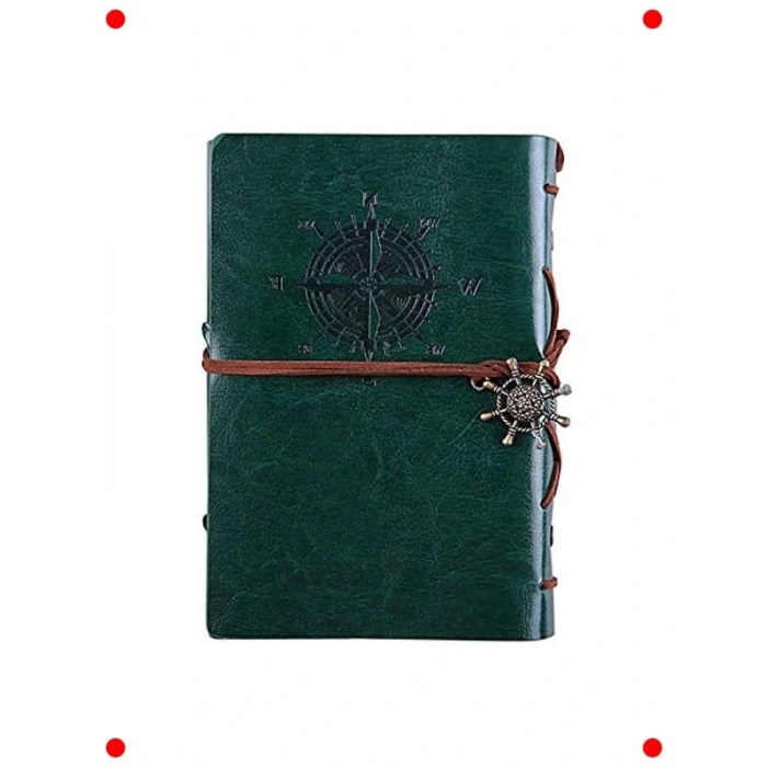 Retro Denizci Not Defteri - Poliüretan Deri Kapak