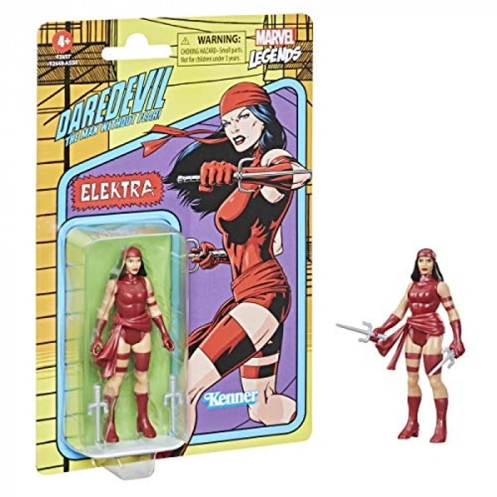 Retro Elektra Aksiyon Figürü, 3.75 inç Boyutunda