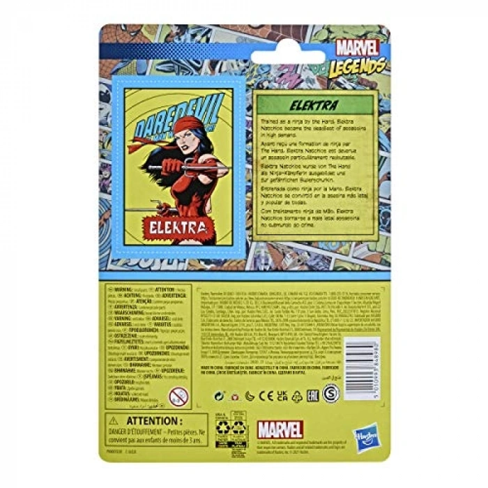 Retro Elektra Aksiyon Figürü, 3.75 inç Boyutunda