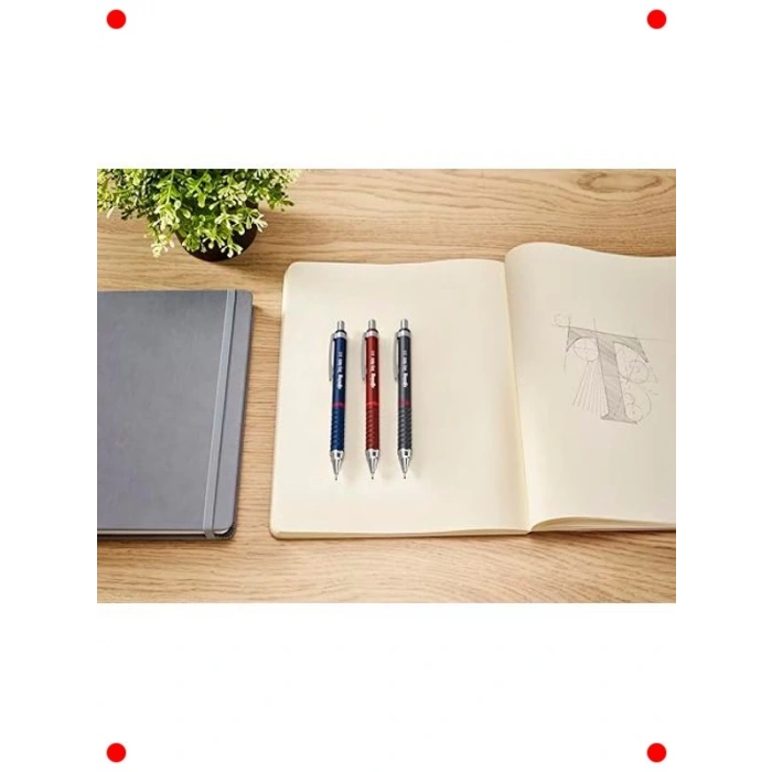 Retro Mekanik Kurşun Kalem - Metalik Kırmızı 0.5 mm