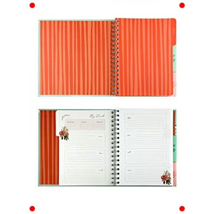 Retro Süresiz Planlayıcı Ajanda - 17x24 cm (Pembe)