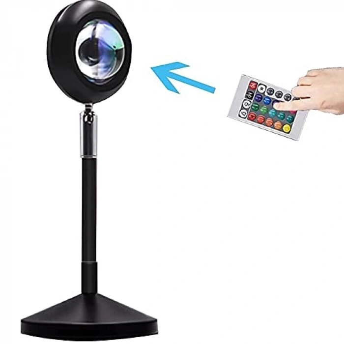 RGB 16 Renk Seçenekli Kumandalı Gün Batımı Lamba, USB İle