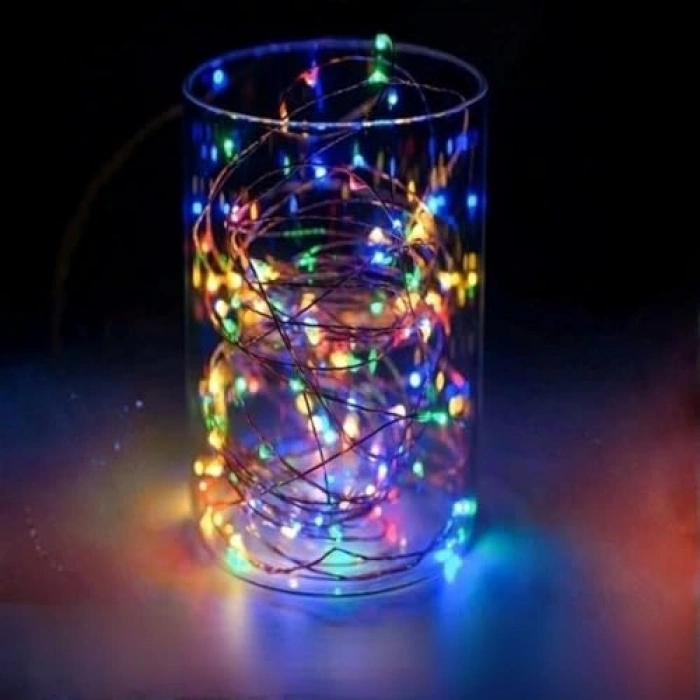 RGB Aydınlatmalı Pilli Dektif Peri Led Işık, 3 Metre
