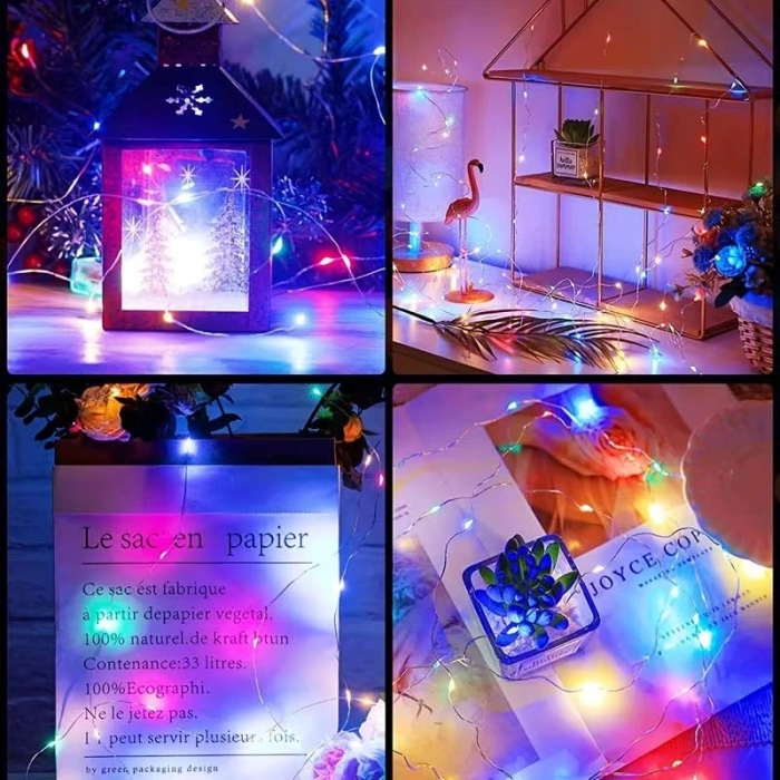 RGB Aydınlatmalı Pilli Dektif Peri Led Işık, 3 Metre