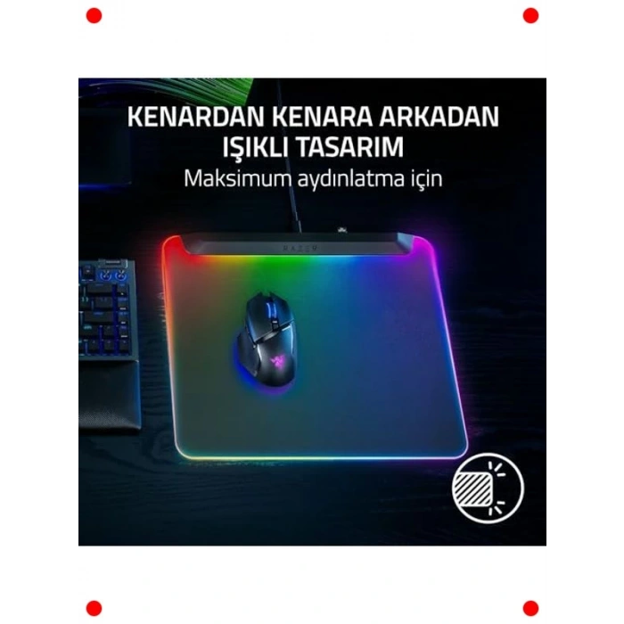 RGB Işıklı Oyun Mouse Padi - Entegre USB Portlu