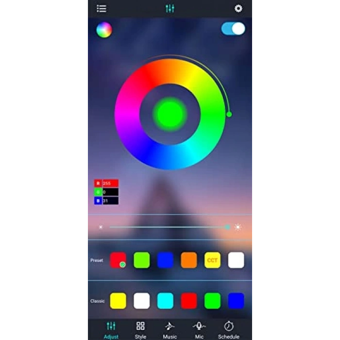 RGB Şerit LED Seti, Bluetooth Kontrollü ve Müziğe Duyarlı