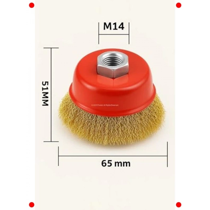 Saçaklı Çanak Fırça (65mm, Çelik Tel)