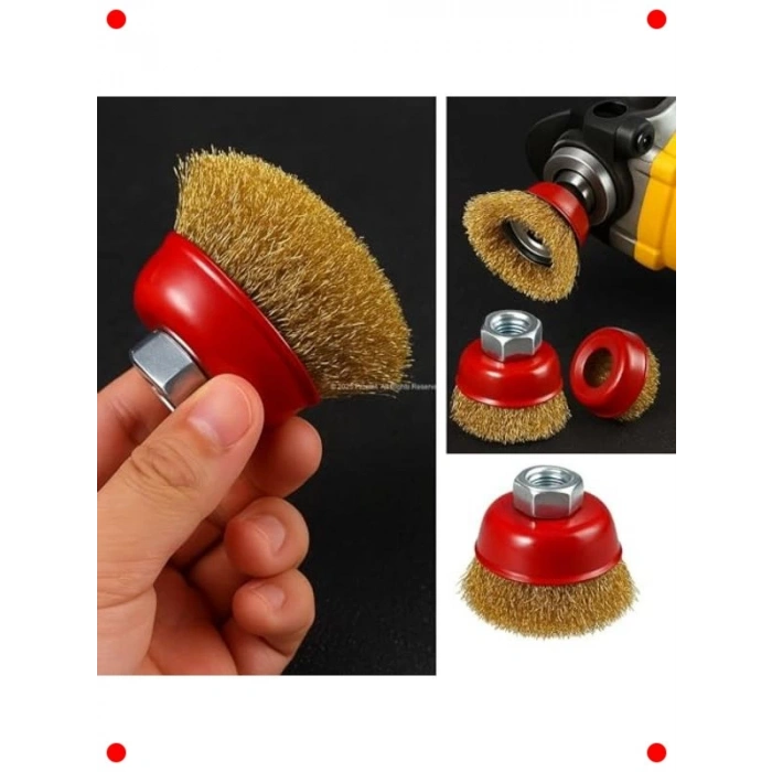 Saçaklı Çanak Fırça (65mm, Çelik Tel)