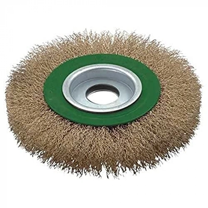 Saçaklı Daire Fırça - 125 mm, Yeşil/Gri/Prinç