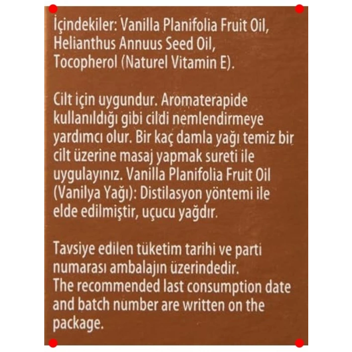 Saf Vanilya Yağı (20 ml)