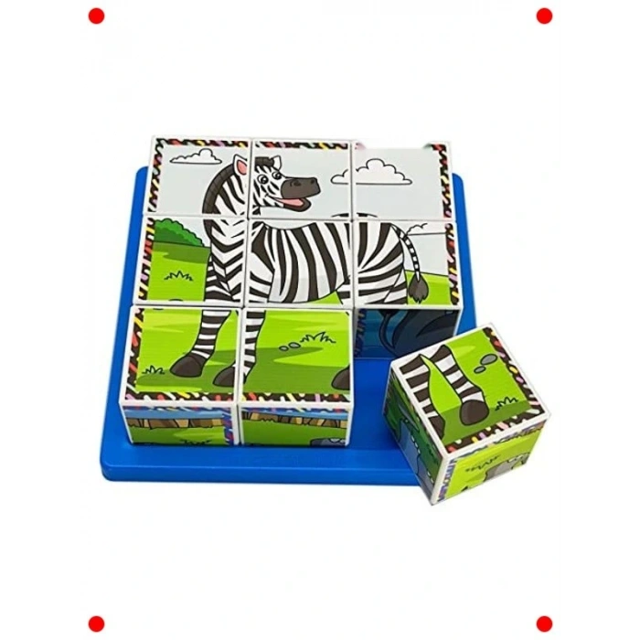 Safari Hvanları 3D Küp Yapboz Seti