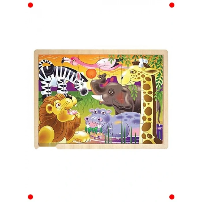 Safari Temalı Ahşap Yapboz - 24 Parça
