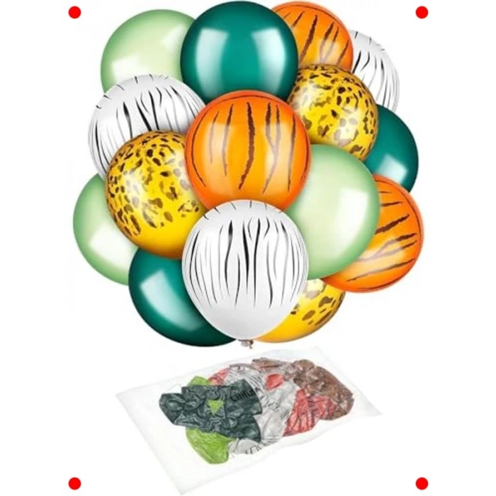 Safari Temalı Doğum Günü Balon Seti (10 Adet)