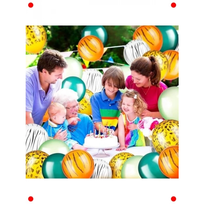 Safari Temalı Doğum Günü Balon Seti (10 Adet)