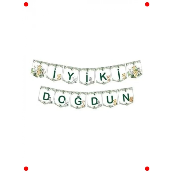 Safari Temalı İyi Ki Doğdun Flama - Parti Dekorasyonu