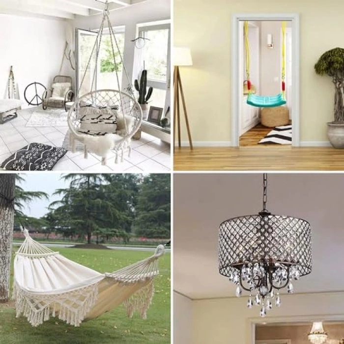 Salıncak hamak asma aparatı, çelik dübel ve kanca seti