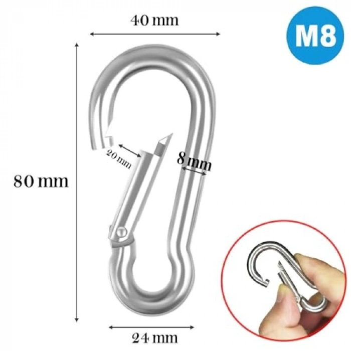 Salıncak hamak asma aparatı, çelik dübel ve kanca seti