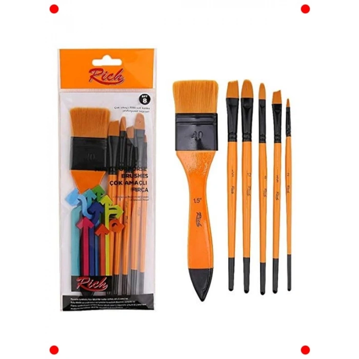Sanat ve Boyama İçin 6lı Fırça Seti