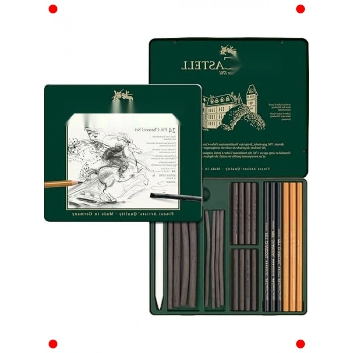 Sanatsal İşlenmiş Kömür Kalem Seti - Siyah