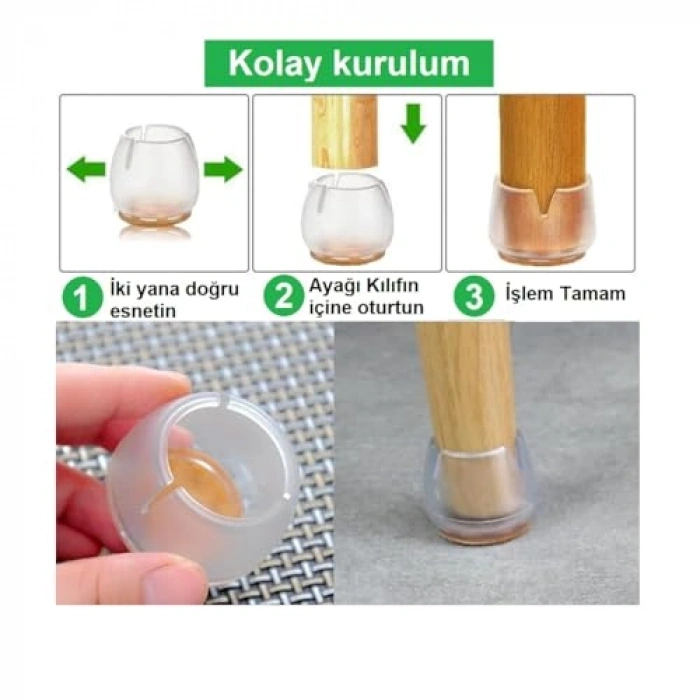 sandalye pabucu,Masa,koltuk,tabure ayak kılıfı 8 adet (Small)