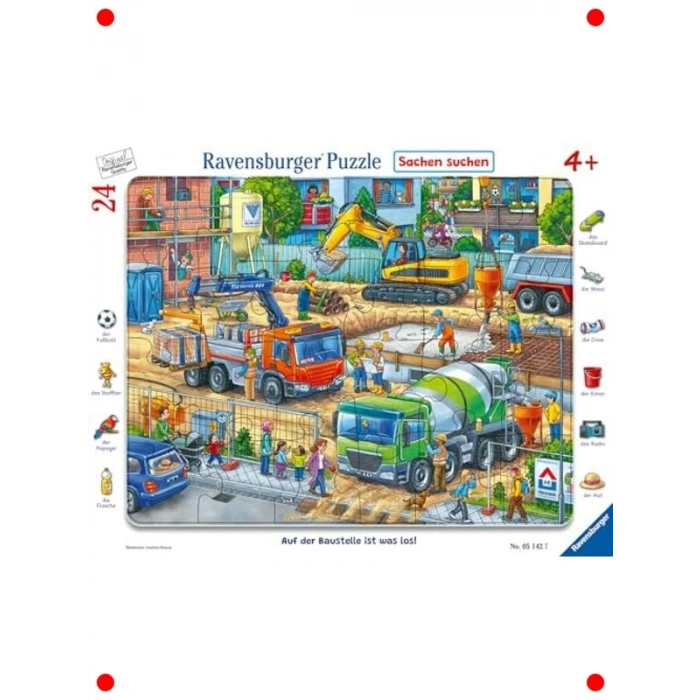 Şantiye Temalı Çerçeveli Çocuk Yapbozu (24 P.)