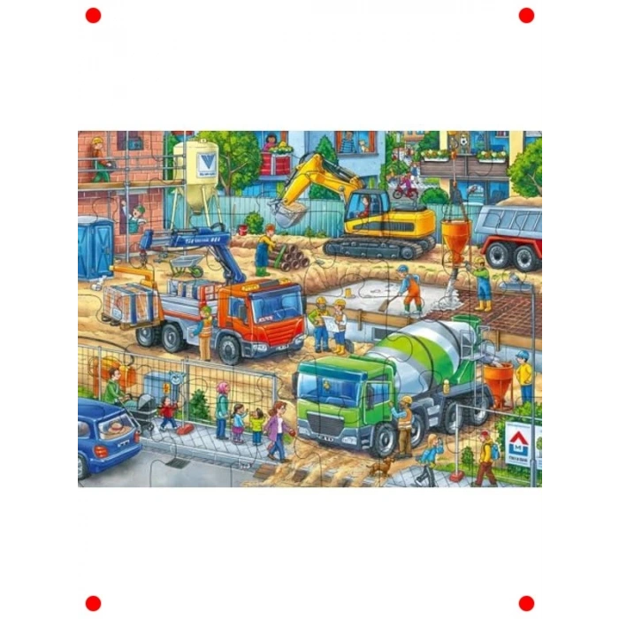 Şantiye Temalı Çerçeveli Çocuk Yapbozu (24 P.)