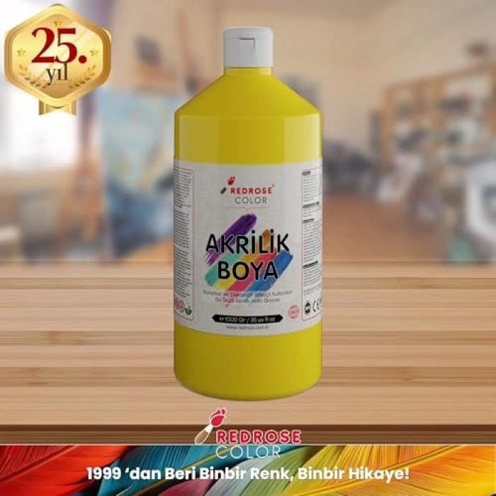 Sarı Akrilik Boya, 1000 gramlık Paket Seçeneği