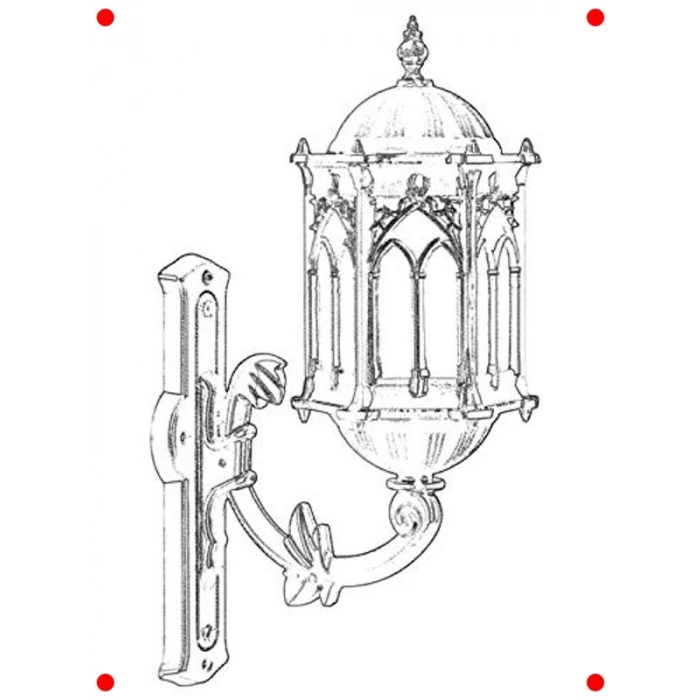Sarı Alüminyum Dış Aydınlatma, E27, 34x20cm