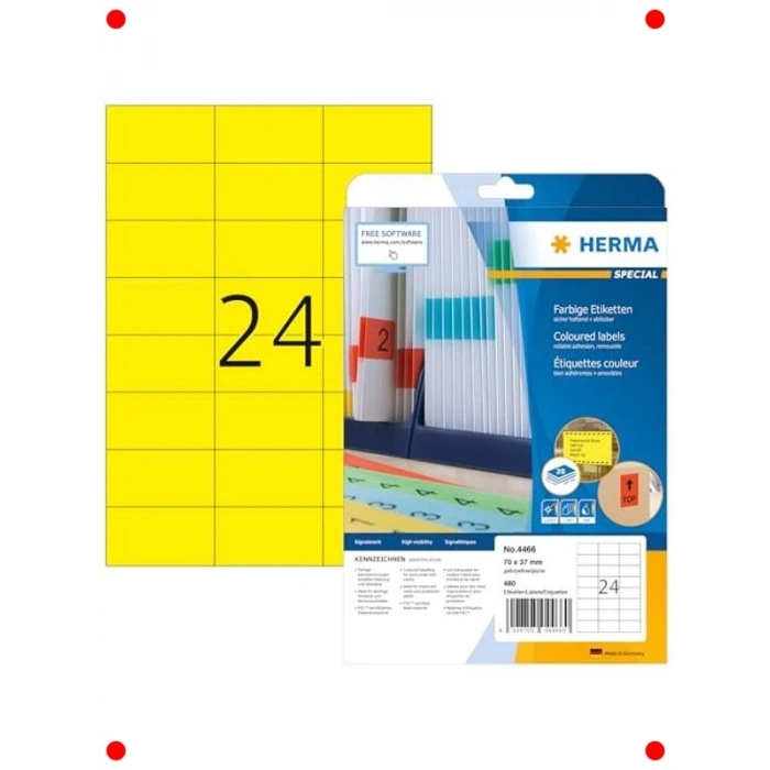 Sarı Çıkarılabilir Yazdırılabilir Etiket 480 Adet