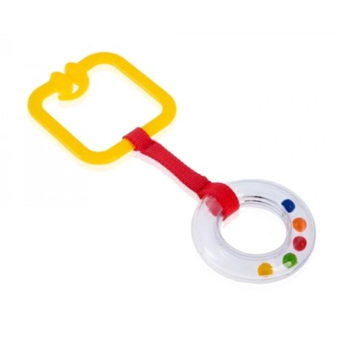 Sarı Kare Şekilli Çıngıraklı Puset Halkası