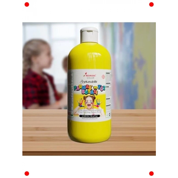 Sarı Parmak Boyası 500 gr - Çocuklar İçin