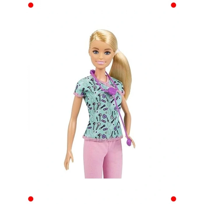 Sarı Saçlı Hemşire Bebek Figürü (30 cm)