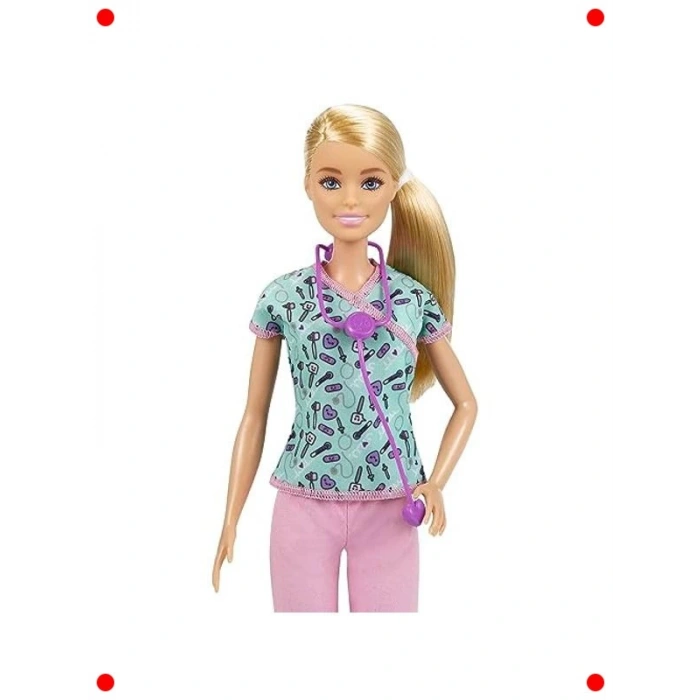 Sarı Saçlı Hemşire Bebek Figürü (30 cm)