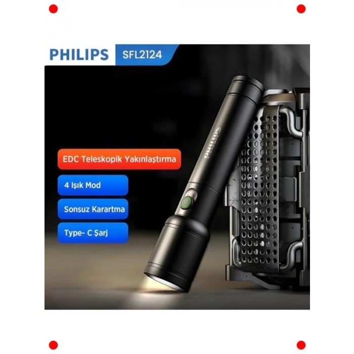 Şarj Edilebilir LED El Feneri, Teleskopik Zoom