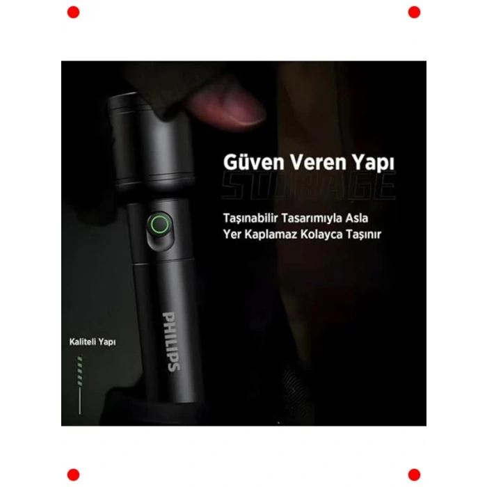 Şarj Edilebilir LED El Feneri, Teleskopik Zoom