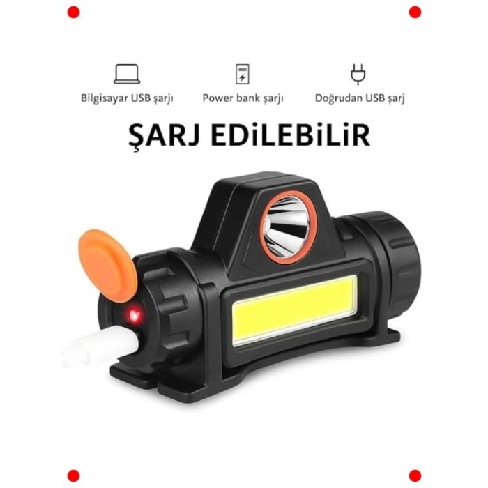 Şarj Edilebilir LED Kafa Feneri – 200 Lümen, Su Geçirmez