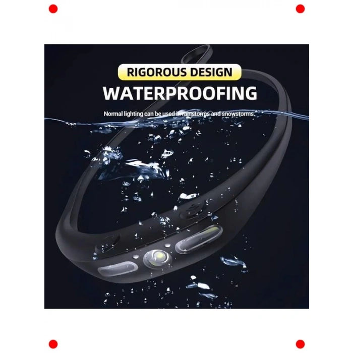 Şarj Edilebilir Su Geçirmez Hareket Sensörlü Kafa Lambası