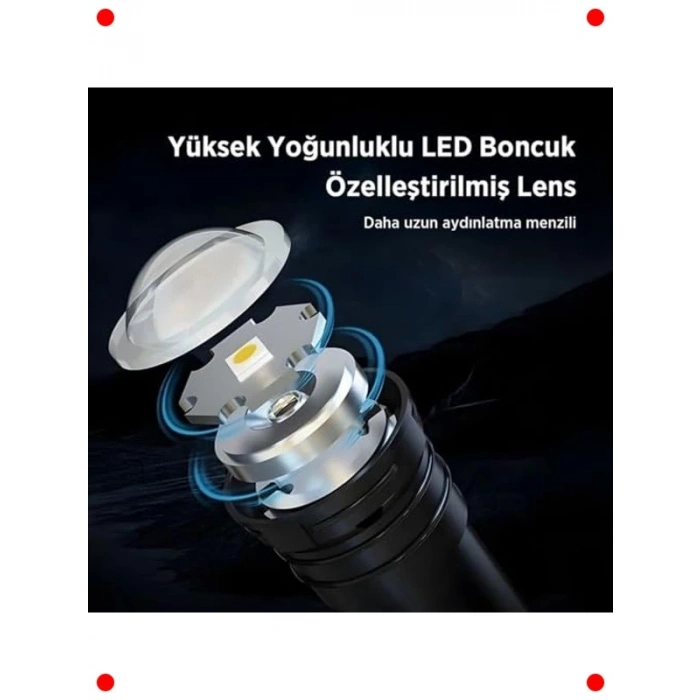 Şarj Edilebilir Zoomlu 400 Lümen LED El Feneri