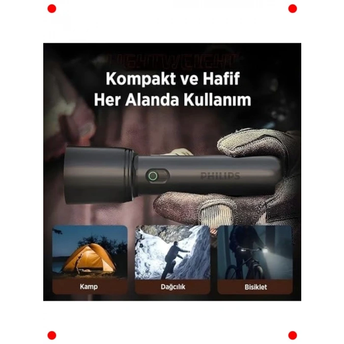 Şarj Edilebilir Zoomlu 400 Lümen LED El Feneri