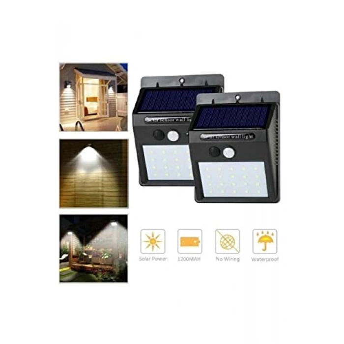 Şarj Olabilir 20 Ledli Güneş Enerjili Bahçe Lambası