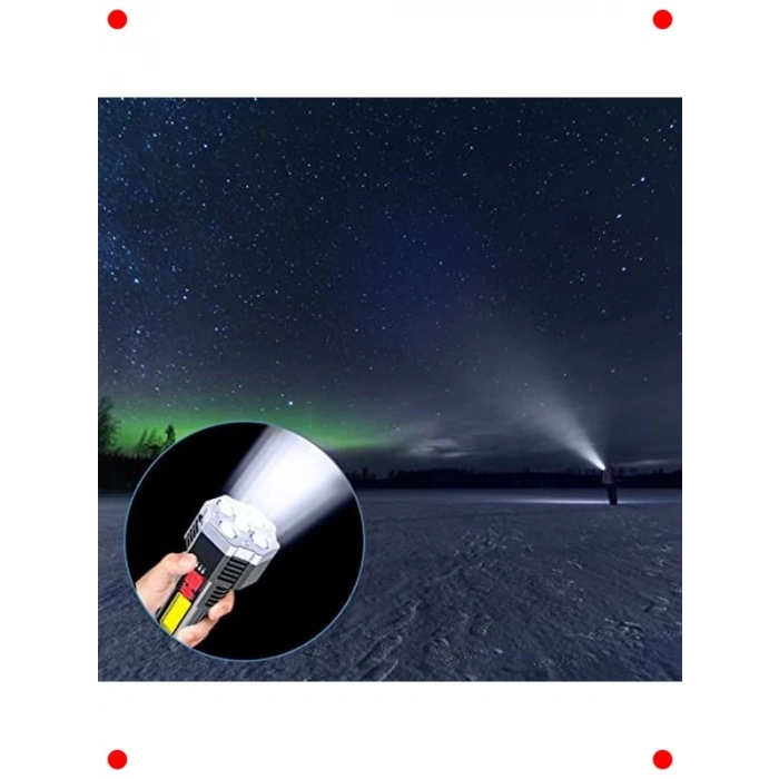 Şarjlı 5 LED Ultra Güçlü Su Geçirmez El Feneri